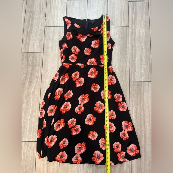 Talbots Floral Sleeveless Cowl Lined Dress Black 2 - Picture 2 of 7